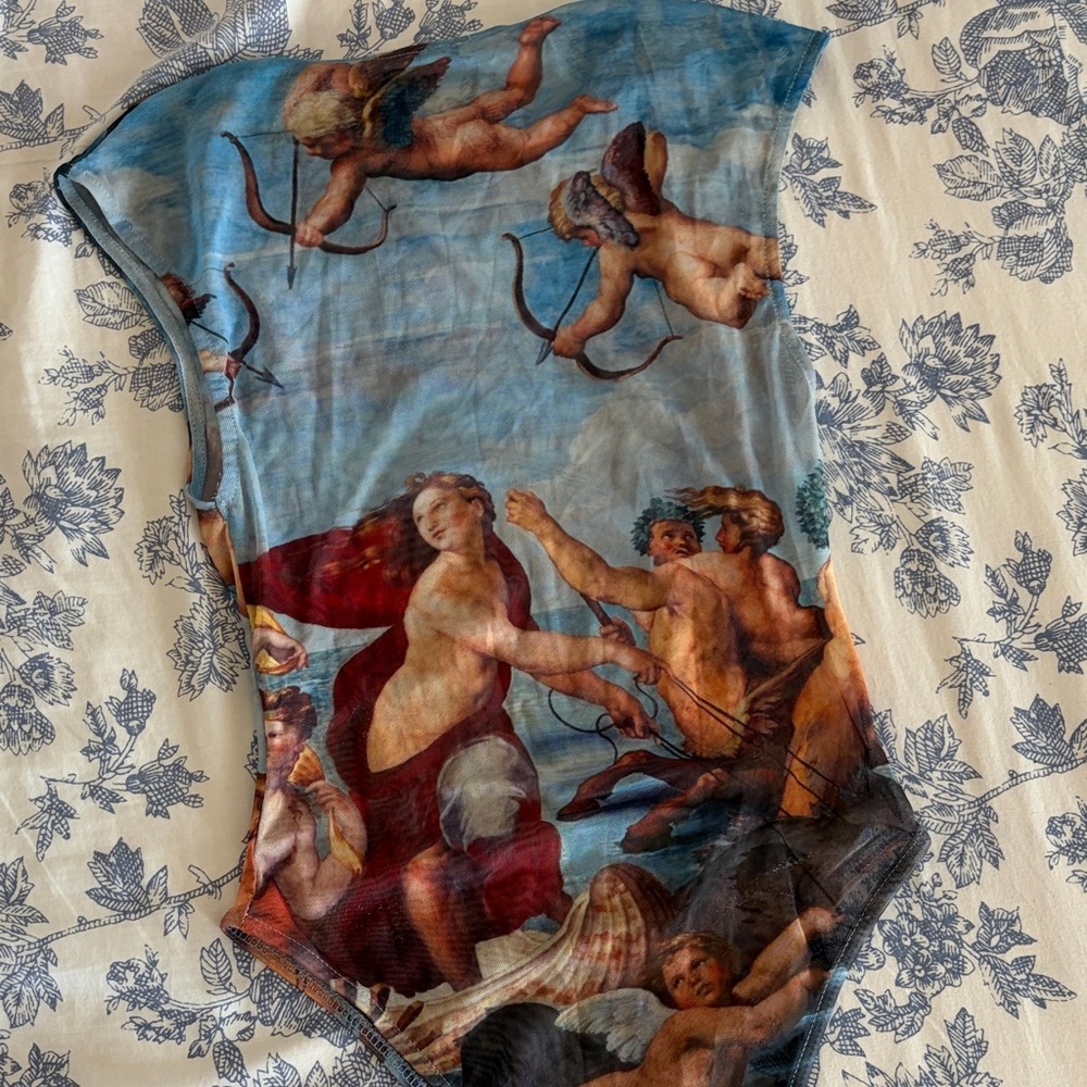 Zara Multicolor Angel Print Top - Picture 5 of 5